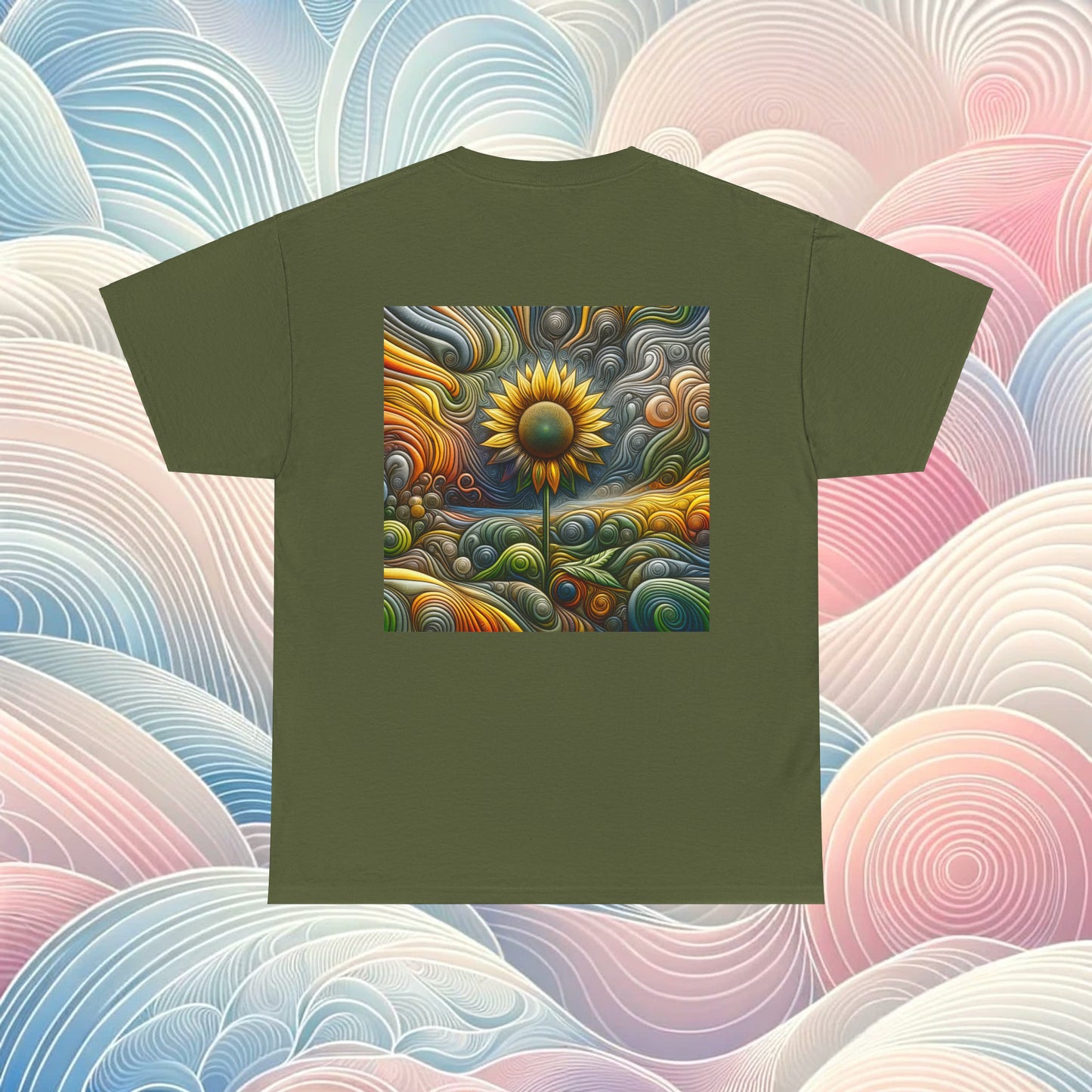 Psychedelic Sunflower - Heavy Cotton Tee